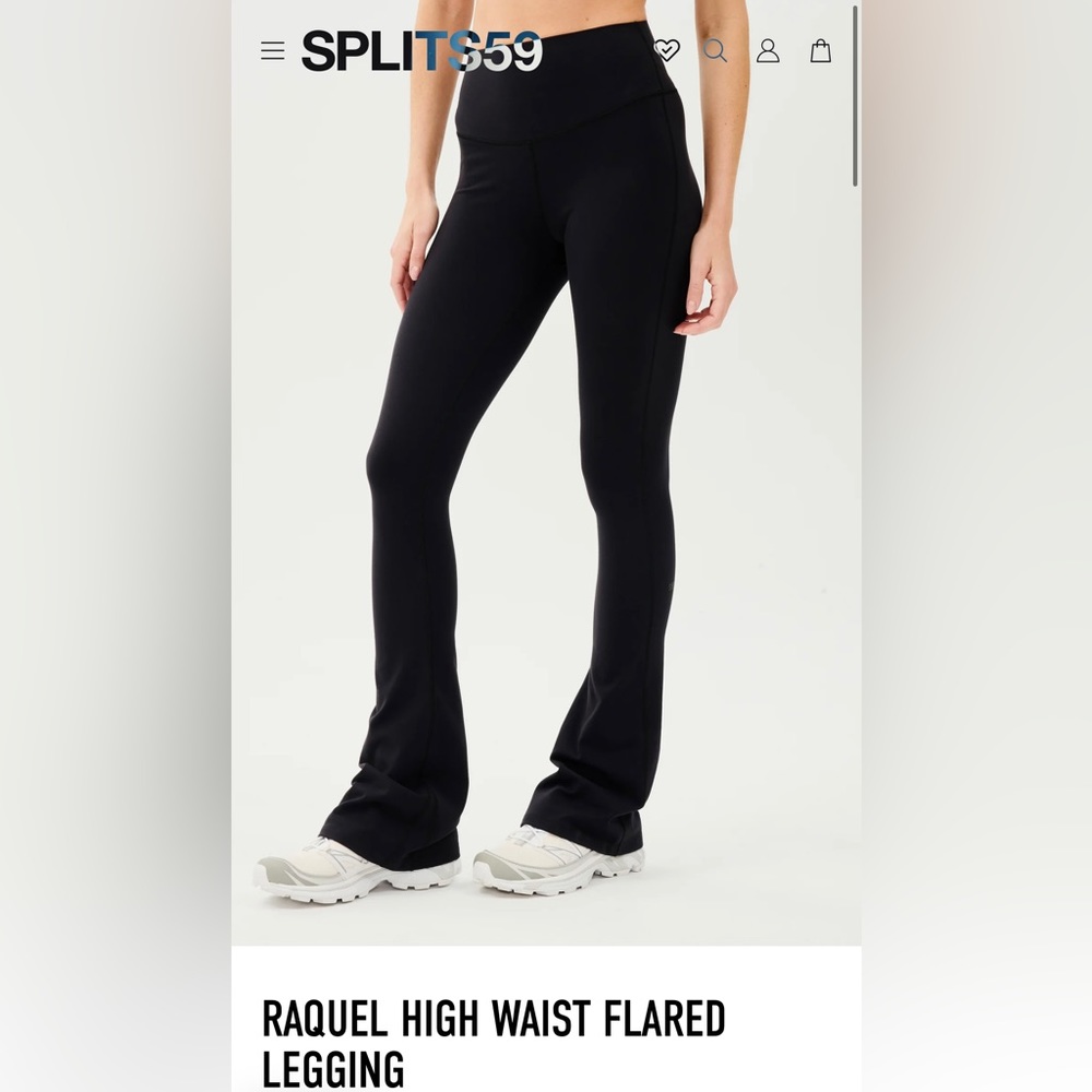 Splits59 High waisted black flared leggings